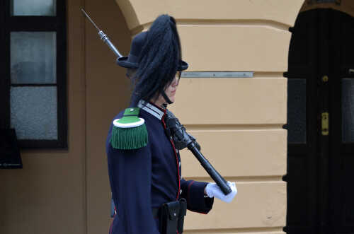 Norwegian,King's,Guard,Soldiers,In,Akershus,Fortress.the,Barracks,Of,The