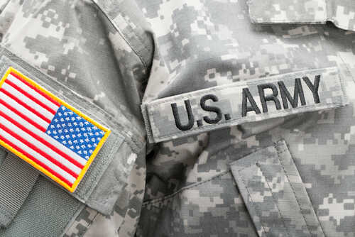 Usa,Flag,U.s.,Army,Patch,On,Military,Uniform,-,Studio