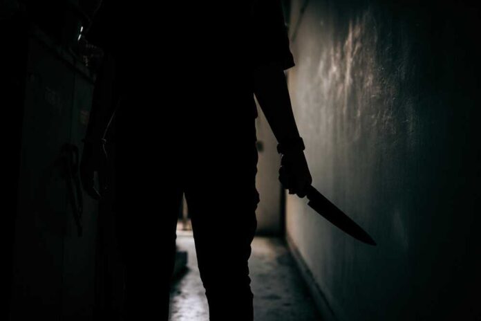 The,Shadow,Of,A,Female,Murderer,Stood,Terrifyingly,Holding,A