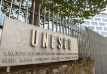 UNESCO sign displayed outside a building