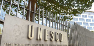UNESCO sign displayed outside a building