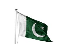 Flag of Pakistan waving in the wind