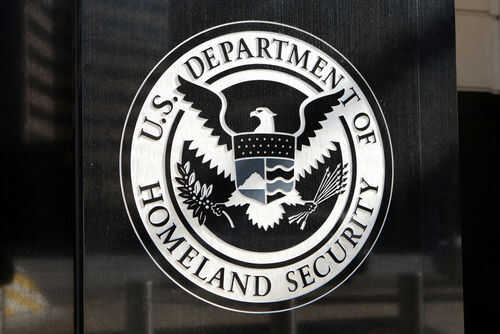 US Department of Homeland Security seal on building