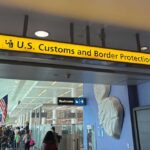 Sign for U.S. Customs and Border Protection at an airport
