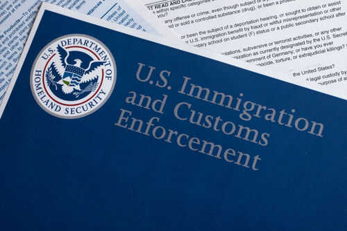 US Immigration and Customs Enforcement document folder