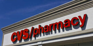 CVS pharmacy storefront with building signage visible