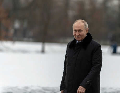 Person in dark coat standing on snowcovered ground