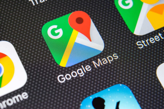 Google Maps app icon on a smartphone screen
