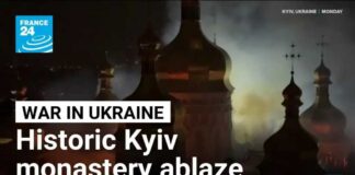 Historic monastery left in flames as Ukraine faces major Russian attacks • FRANCE 24 English