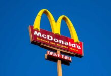 Brutal Burn Attack Inside McDonald’s McDonald's restaurant sign with drive-thru indication