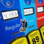 Pump Shock: Mid-August Blows Past $4 Gas pump with prices and sticker on the Extra button