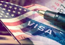 Host Nation Power Move Freezes Abbas Again American flag overlaid on a U.S. visa and a pen
