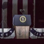 Profane Showdown: Trump Torches Netanyahu Presidential podium with microphones and teleprompters
