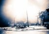 Health Scare Freezes Billy Joel Tour Empty concert stage with instruments and bright lights