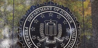 FBI seal on a building wall