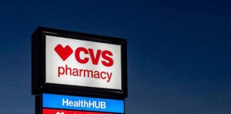 CVS pharmacy sign at dusk